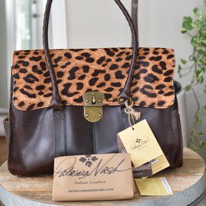 Patricia Nash Vienna Satchel Leopard Italian.